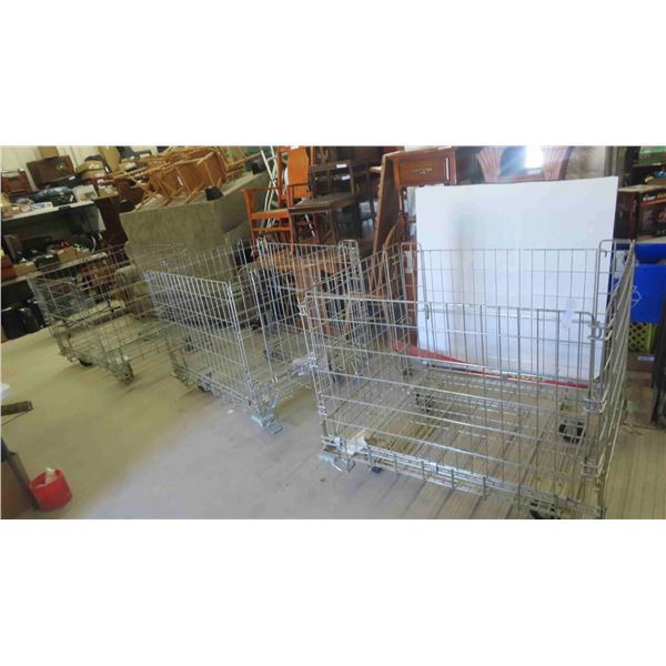 3 Rolling/Collapsable Shipping Cages 36'' x 39'' x 46'' 