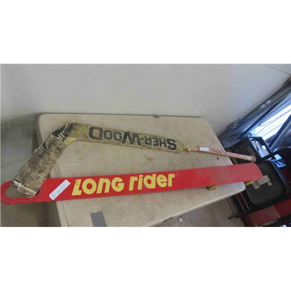 Long Rider Skateboard , Sherwood Goalie Stick 