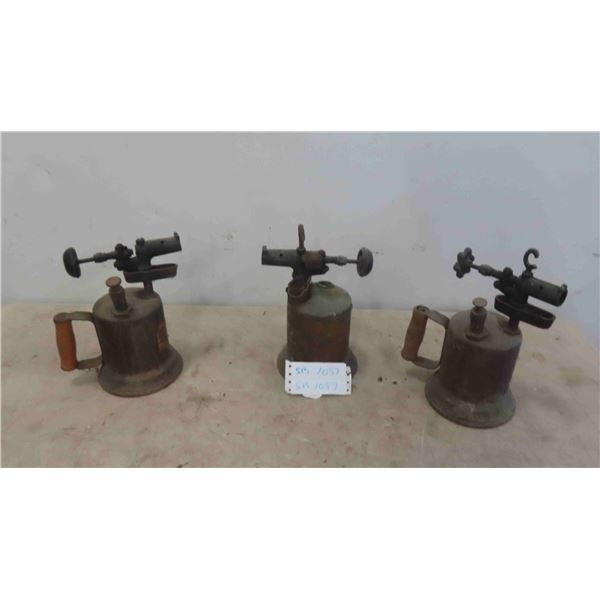 3 Brass Blow Torches 