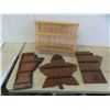 Image 1 : Wood Plate Holder , 3 Wood Spoon Holders 