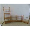 Image 1 : 4 Oak Shelves Largest Measures 9 3/4'' x 6 3/4'' Tapers to 4'' x 27'' 