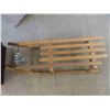 Image 3 : Vintage Oak Sleigh with Steel Runner 36'' x 14 3/4'' x 10 1/2'' 