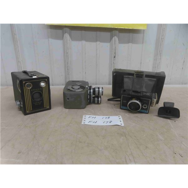 Vintage Cameras: Polaroid, Gown 8-T3, Brownie Target, Plus