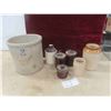 Image 1 : Redwing 2 Gallon Stoneware (Cracked, See Photos) & 6 Other Stoneware 
