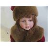 Image 3 : Porcelain Doll on Stand 17'' Tall , Doll Case 8'' x 8 1/2'' x 15 3/4'' , Doll Clothing