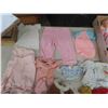 Image 5 : Porcelain Doll on Stand 17'' Tall , Doll Case 8'' x 8 1/2'' x 15 3/4'' , Doll Clothing