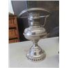 Image 2 : Oil Lamp No Chimney, Stained Glass Style Shade, Glass Chimney, Vintage Metal Lock Box