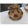 Image 3 : Oil Lamp No Chimney, Stained Glass Style Shade, Glass Chimney, Vintage Metal Lock Box