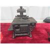 Image 2 : Mini Cast Stove with Pots and Pans , New Old Stock 4 Piece Grey Craft Pots and Pans