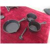 Image 8 : Mini Cast Stove with Pots and Pans , New Old Stock 4 Piece Grey Craft Pots and Pans