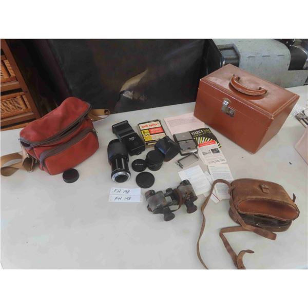 Vivitar Zoom Thyristor 3500 Lens , Binoculars and Case 