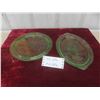 Image 1 : (2) Pieces Green Depression Glass 