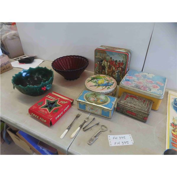 Serving Bowls, Bisquit Tins 