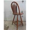 Image 2 : Oak Swivel Bar Stool Seat Height is 24 1/2'' , Ornate Base Side Table No Top 