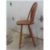 Image 3 : Oak Swivel Bar Stool Seat Height is 24 1/2'' , Ornate Base Side Table No Top 