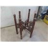 Image 8 : Oak Swivel Bar Stool Seat Height is 24 1/2'' , Ornate Base Side Table No Top 