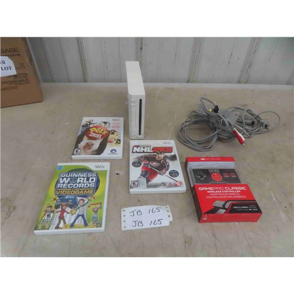 Nintendo Wii Game Console with Power Cord, New Controller, 3 Video Games 
