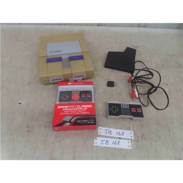 Super Nintendo Game Console, 2 Controllers ( 1 New in Package) , Missing