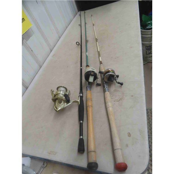 3 Fishing Rods and Reels 