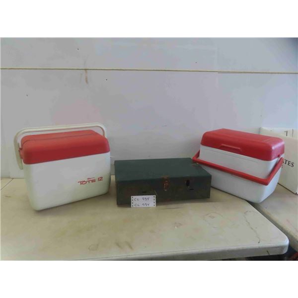 Coleman Camping Stove , 2 Coolers 