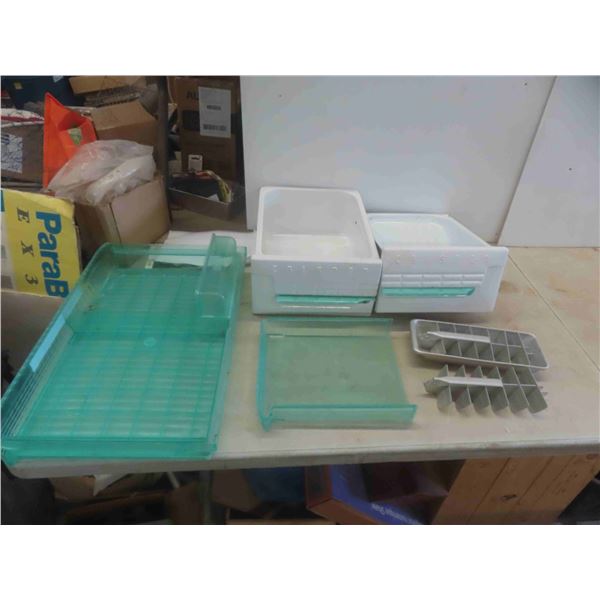 Fridge Crisper Drawers, Trays, Vintage Ice Tray 