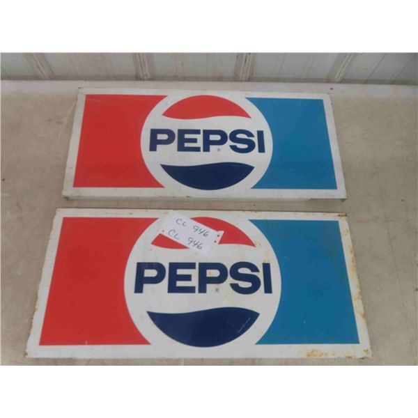 2 Metal Pepsi Signs/Covers 22'' x 10'' 