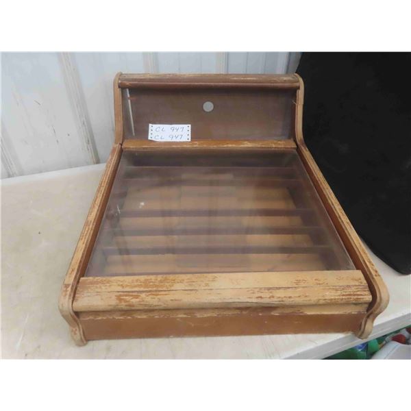 Vintage Wood/Plexi Glass Counter Cigarette/Tobacco Dispenser 19 1/4'' x 11 1/2'' 