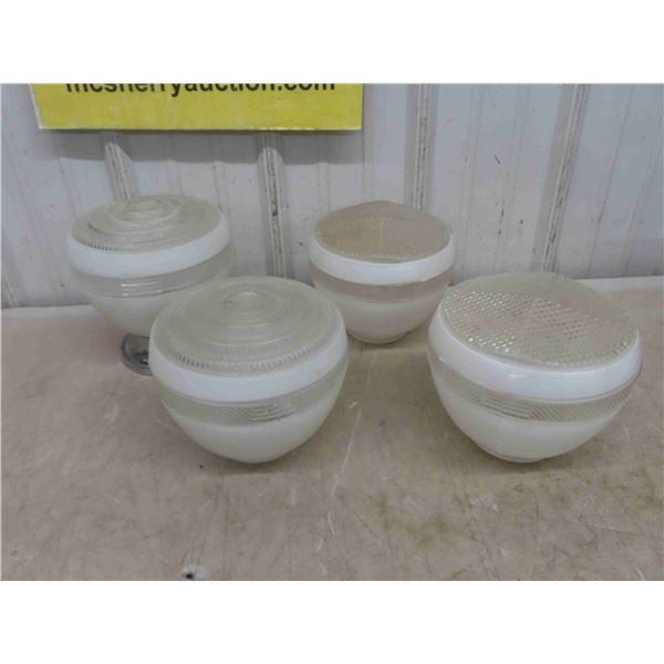3 Light Shade Covers - Vintage , 1 Complete Fixture