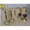 Image 1 : 4 Vintage Lamps with Shades 11'' Tall  without Shade , Shade Measures 10'' 