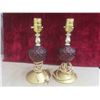Image 2 : 4 Vintage Lamps with Shades 11'' Tall  without Shade , Shade Measures 10'' 