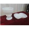 Image 8 : Anchor Milk Glass Vase , Candy Dish , Anchor Casserole Dish with Lid 