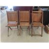 Image 1 : 3 Vintage Wood Folding Chairs 