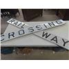 Image 1 : Railway Crossing Metal Sign 2 Pieces 68'' x 8'' 