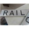 Image 2 : Railway Crossing Metal Sign 2 Pieces 68'' x 8'' 