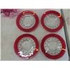 Image 2 : Ruby Crystal Butter Dish , Vase , 4 Bread and Butter Dishes , Candy Bowl 