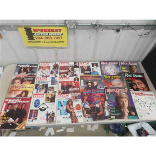 19 Music Magazines : (4) 1980s Rock Express , (8) 1980s Music Express (7) 1990s
