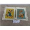 Image 1 : 2 Vintage Pictures of Donald Duck and Pluto by Walt Disney Productions in Plastic