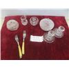 Image 1 : Manhattan Depression Clear Glass Powder Vanity Jar, Pinwheel Crystal Cream