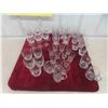 Image 1 : 38 Pieces of Pattern Glassware : Wine , Juice Glasses, Coffee Mugs, Cream 