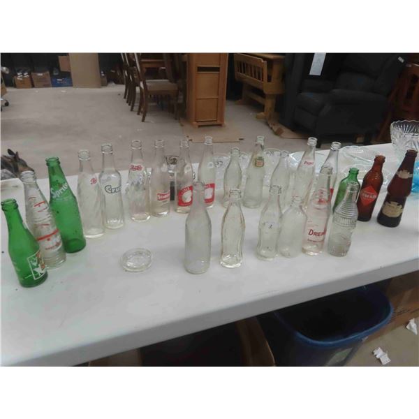 24 Pop Bottles : 7Up , Crush, Drewrys, Canada Dry & More 