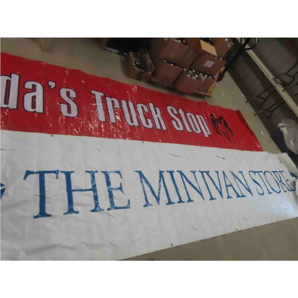 2 Banners : Dodge and Chrysler (Approx.) 18' x 44'' & 19' x 47''