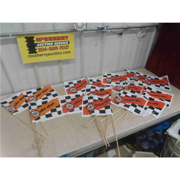 20 Bombadier Motoski & Ski Doo Race Track Marker Flags 23 1/2'' H 