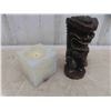 Image 8 : Vintage Avon, Santa on a Snowmobile, Chalkware Candles, Wood Mask & More 