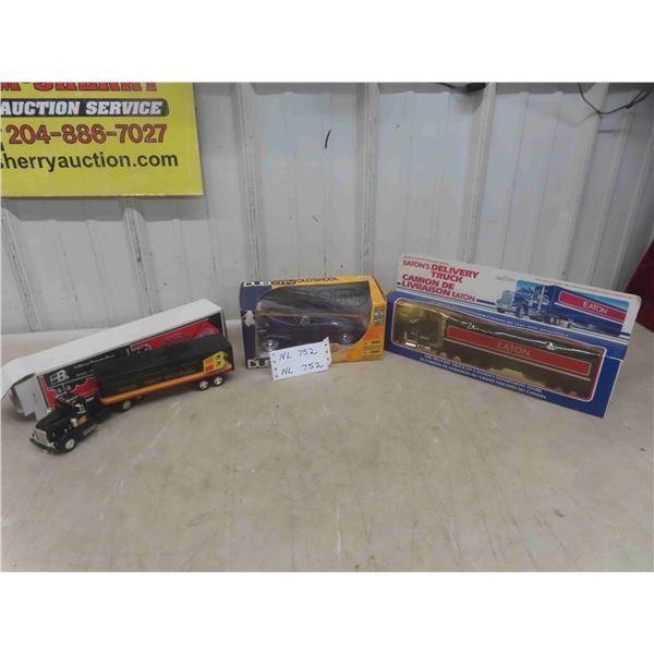 Diecast Vehicles: Ertl 1948 Peterbilt Cab and Trailer , Limited Edition Coin Bank