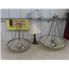 Image 1 : 2 Hanging Light Fixtures , Table Lamp