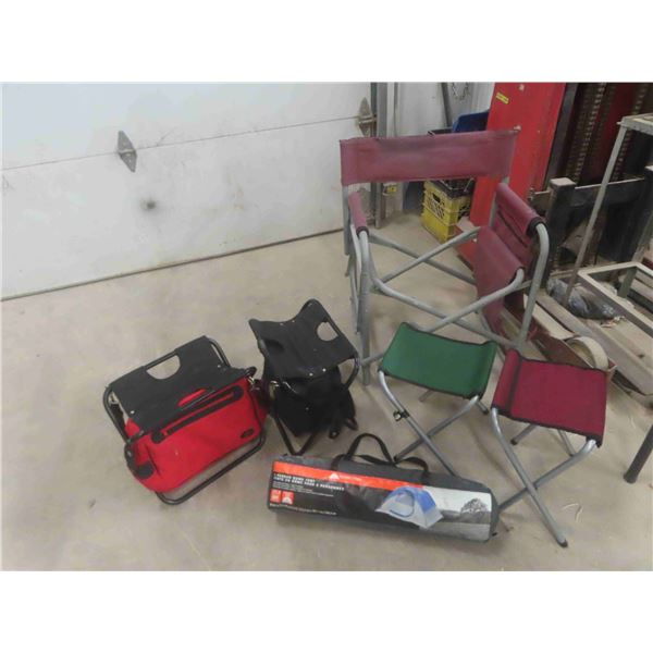 5 Folding Camping Seats , 3 Person Dome Tent