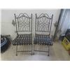 Image 1 : 2 Wrought Iron Style Patio Chairs 