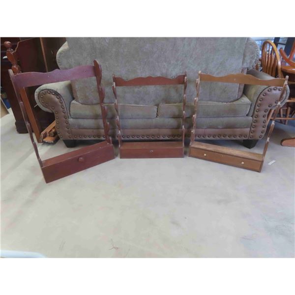 (3) Wood Gun Racks
