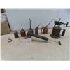 Image 1 : Vintage Torch, Bug Sprayer, with Glass Bottle, Oil Cans w/ Spout