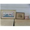 Image 1 : (3) Framed Pictures Largest 30'' x 19''